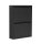 Schuhkipper Metall 50 x15 x70,5 cm, 2 Klappen, schwarz RAL 9005