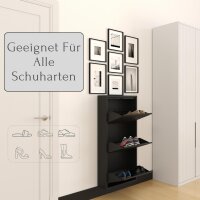 Schuhkipper Metall 50 x15 x103,5 cm, 3 Klappen, schwarz...