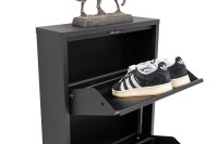 Schuhkipper, Metall 50 x15 x103,5 cm, schwarz RAL 9005