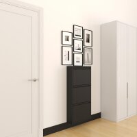 Schuhkipper, Metall 50 x15 x103,5 cm, schwarz RAL 9005