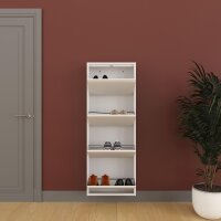 Schuhkipper, Metall 50 x 15 x 136 cm, weiß RAL 9003