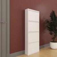 Schuhkipper, Metall 50 x 15 x 136 cm, weiß RAL 9003