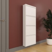 Schuhkipper, Metall 50 x 15 x 136 cm, weiß RAL 9003