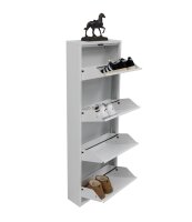 Schuhkipper, Metall 50 x 15 x 136 cm, weiß RAL 9003