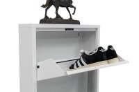 Schuhkipper, Metall 50 x 15 x 136 cm, weiß RAL 9003