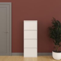 Schuhkipper, Metall 50 x 15 x 136 cm, weiß RAL 9003