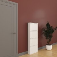 Schuhkipper, Metall 50 x 15 x 136 cm, weiß RAL 9003