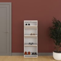 Schuhkipper, Metall 50 x 15 x 136 cm, weiß RAL 9003