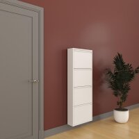 Schuhkipper, Metall 50 x 15 x 136 cm, weiß RAL 9003