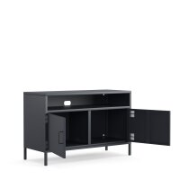 Metall Möbel Pera4, TV-Schrank 4 Regale - 100,5 x 40 x 64,5 cm Anthrazit