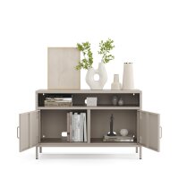 Metall Möbel Pera4, TV-Schrank 4 Regale - 100,5 x 40 x 64,5 cm Beige