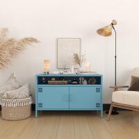 Metall Möbel Pera4, TV-Schrank 4 Regale - 100,5 x 40 x 64,5 cm Blau