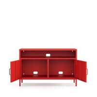 Metall Möbel Pera4, TV-Schrank 4 Regale - 100,5 x 40 x 64,5 cm Rot