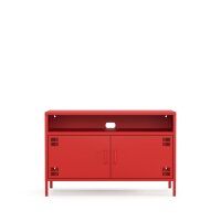 Metall Möbel Pera4, TV-Schrank 4 Regale - 100,5 x 40 x 64,5 cm Rot