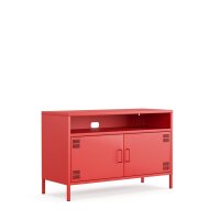 Metall Möbel Pera4, TV-Schrank 4 Regale - 100,5 x 40 x 64,5 cm Rot