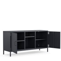 Metall Möbel Pera3, TV-Schrank 3 Regale - 130,5 x 40 x 64,5 cm Anthrazit
