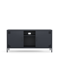 Metall Möbel Pera3, TV-Schrank 3 Regale - 130,5 x 40 x 64,5 cm Anthrazit