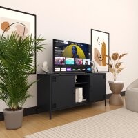 Metall Möbel Pera3, TV-Schrank 3 Regale - 130,5 x 40 x 64,5 cm Anthrazit