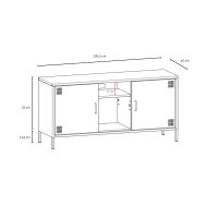 Metall Möbel Pera3, TV-Schrank 3 Regale - 130,5 x 40 x 64,5 cm Anthrazit