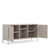 Metall Möbel Pera3, TV-Schrank 3 Regale - 130,5 x 40 x 64,5 cm Beige