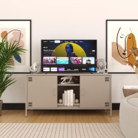 Metall Möbel Pera3, TV-Schrank 3 Regale - 130,5 x 40 x 64,5 cm Beige