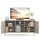 Metall Möbel Pera3, TV-Schrank 3 Regale - 130,5 x 40 x 64,5 cm Beige