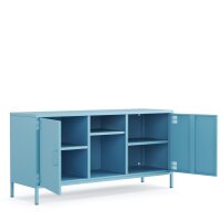 Metall Möbel Pera3, TV-Schrank 3 Regale - 130,5 x 40 x 64,5 cm Blau