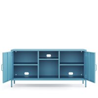 Metall Möbel Pera3, TV-Schrank 3 Regale - 130,5 x 40 x 64,5 cm Blau