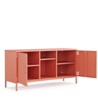 Metall Möbel Pera3, TV-Schrank 3 Regale - 130,5 x 40 x 64,5 cm Lachsfarben