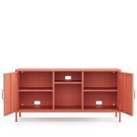 Metall Möbel Pera3, TV-Schrank 3 Regale - 130,5 x 40 x 64,5 cm Lachsfarben