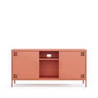 Metall Möbel Pera3, TV-Schrank 3 Regale - 130,5 x 40 x 64,5 cm Lachsfarben