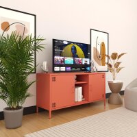 Metall Möbel Pera3, TV-Schrank 3 Regale - 130,5 x 40 x 64,5 cm Lachsfarben