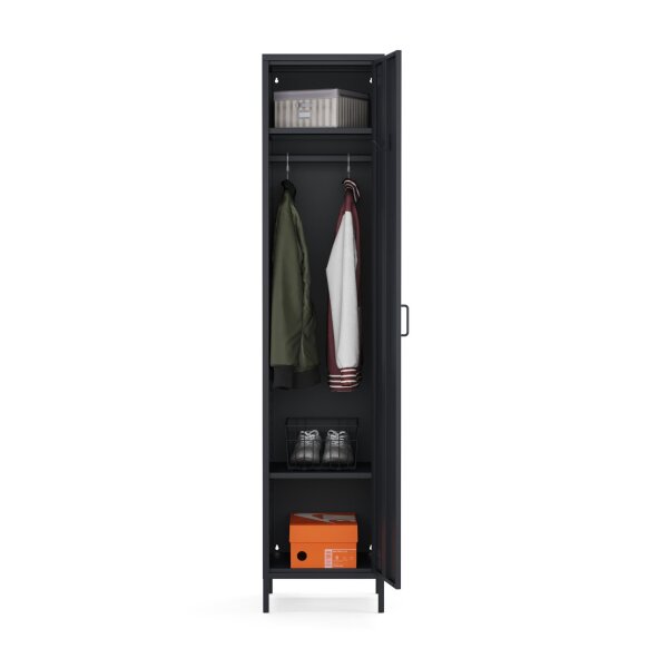 Metall Möbel Pera11, Kleiderschrank 1 Tür - 41,5 x 40 x 189,5 cm Anthrazit