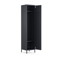 Metall Möbel Pera11, Kleiderschrank 1 Tür - 41,5 x 40 x 189,5 cm Anthrazit