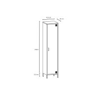 Metall Möbel Pera11, Kleiderschrank 1 Tür - 41,5 x 40 x 189,5 cm Anthrazit