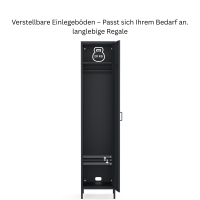 Metall Möbel Pera11, Kleiderschrank 1 Tür - 41,5 x 40 x 189,5 cm Anthrazit