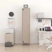 Metall Möbel Pera11, Kleiderschrank 1 Tür - 41,5 x 40 x 189,5 cm Beige