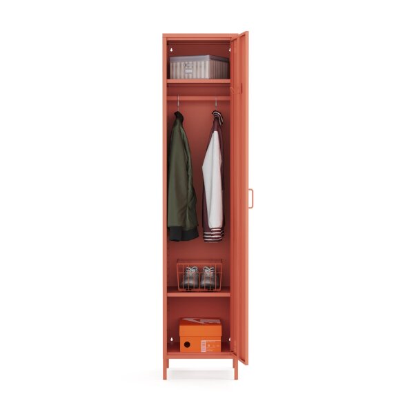 Metall Möbel Pera11, Kleiderschrank 1 Tür -  41,5 x 40 x 189,5 cm Lachsfarben
