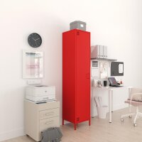Metall Möbel Pera11, Kleiderschrank 1 Tür -  41,5 x 40 x 189,5 cm Rot