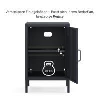 Metall Möbel Pera2, Kommode / Nachtschrank - 41,5 x 40 x 64,5 cm Anthrazit