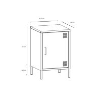 Metall Möbel Pera2, Kommode / Nachtschrank - 41,5 x 40 x 64,5 cm Beige