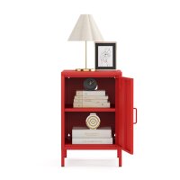 Metall Möbel Pera2, Kommode / Nachtschrank - 41,5 x 40 x 64,5 cm Rot