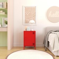 Metall Möbel Pera2, Kommode / Nachtschrank - 41,5 x 40 x 64,5 cm Rot