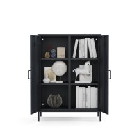 Metall Möbel Pera7, Sideboard 2 Türen - 80,5 x 40 x 109,5 cm Anthrazit