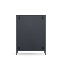 Metall Möbel Pera7, Sideboard 2 Türen - 80,5 x 40 x 109,5 cm Anthrazit