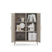 Metall Möbel Pera7, Sideboard 2 Türen -  80,5 x 40 x 109,5 cm Beige