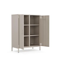 Metall Möbel Pera7, Sideboard 2 Türen -  80,5 x 40 x 109,5 cm Beige