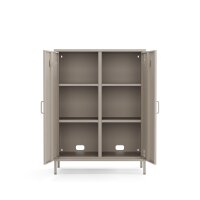 Metall Möbel Pera7, Sideboard 2 Türen -  80,5 x 40 x 109,5 cm Beige