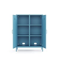 Metall Möbel Pera7, Sideboard 2 Türen -  80,5 x 40 x 109,5 cm Blau