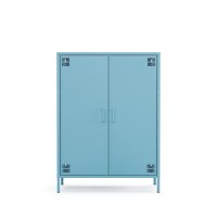 Metall Möbel Pera7, Sideboard 2 Türen -  80,5 x 40 x 109,5 cm Blau